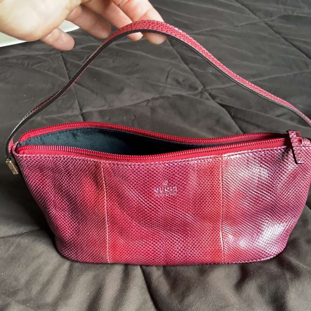 Gucci Lizard Maroon Bag